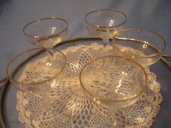 U1 antique, gold-plated flawless 5-piece filigree short-drink liqueur extra rarity