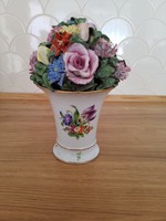 Herend vase with bouquet of flowers