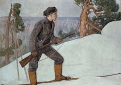 Pekka Halonen - A vadász - vászon reprint