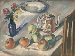 Emile fries - still life with apples - canvas reprint