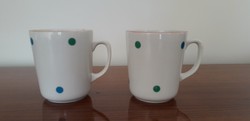 Old zsolnay porcelain polka dot mug cup 2 pcs