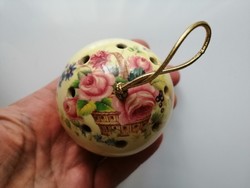 Porcelain perfume sphere, potpourri holder