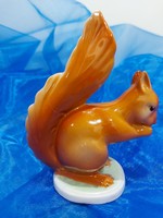 Drasche porcelán mókus figura,kézzel festett
