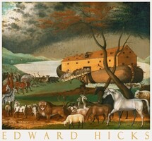 Edward Hicks Noé bárkája 1846 festmény művészeti plakátja, az állatok beszállása a vízözön előtt