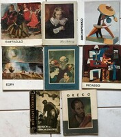 8 darab kisalakú művészeti könyv egyben - Munkácsy, Greco, Egry, Raffaello, Picasso, Daumier