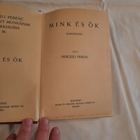 Herczeg Ferenc válogatott munkáinak emlékkiadása 1933  Mink és ők  /Elbeszélések/  16/20. kötet