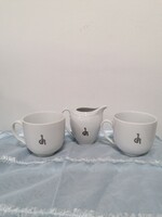 Lowland retro chinoin logo 2 cups + milk pourer