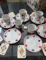 Zsolnay French card coffee set.