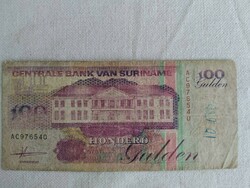Suriname 100 Gulden, 1991. július 9-i kiadás