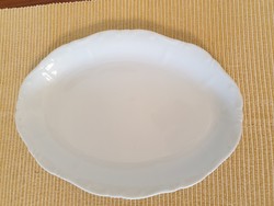 Old white porcelain oval serving bowl tray