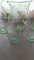 Glass pitcher with glasses