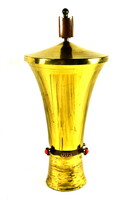 Goblet with lid from Muharos lajos - vase with ornament!