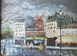 Small oil painting of Paris