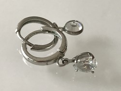 Stainless steel earrings with shining crystals