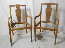 Antique Art Nouveau papa-mama chair with armrests