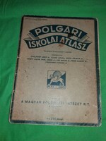 1932.CHOLNOKY JENŐ : POLGÁRI ISKOLAI atlasz a képek szerint M-Kir. Földrajzi Intézet