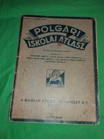 1932. Jenő Cholnoky: civic school atlas according to the pictures m-kir. Geographical Institute