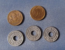 5 db BSZKRT kisszakaszjegy, váltójegy 1933, 1943