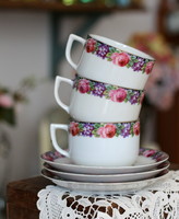 Pink porcelain tea sets, antique Erdmann schlegelmilch, late 1800s