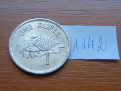 Seychelles 1 rupee rupee 1997 pm, copper-nickel, triton conch shell # 1142
