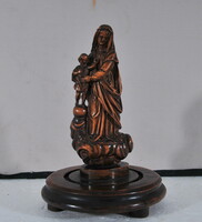 Baroque wooden statue of the Madonna with the child Jesus, 18th century