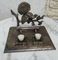 Antique Unique Ink Pot, Calamari, Pen Holder Part, Sculpture Decoration Art Deco Secession, Hunter