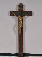 Antique crucifix, 19th century, with inlays