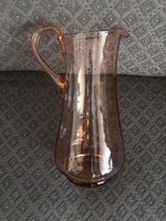 Antik, színes üvegkancsó - 29,5 cm, nagy méret, kb. 2 literes