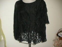 Silk, silk top with black lace, airy