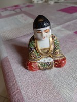 Antik Satsuma 24k Aranyozasu Budha Porcelan Szobor