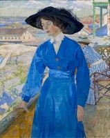 Carl Wilhelmson - the lady in the blue dress - reprint