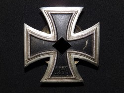 Német 2. VH Vaskereszt Iron Cross / Eisernes Kreuz EK1 egyrészes nem mágneses Korai csavaros típus