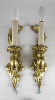 1J333 pair of antique gilded florentine wall hangings