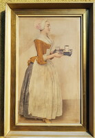 „A valaha látott legszebb pasztell” - Liotard:A szép csokis lány – 70 x 50 cm!  Múzeumi másolat!
