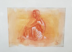 Lajos Csáky (1950-): sitting woman