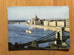 BUDAPEST, Parlament, gőzhajó  képeslap
