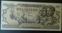 27 44 Old banknote - Romania 100 lei 1947 (December 5) aunc