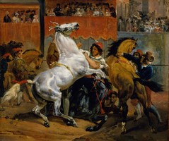 Horace Vernet - A lovagtalan lovak versenyének kezdete - vászon reprint