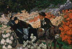 James Tissot - Reggel a rózsák közt - vakrámás vászon reprint