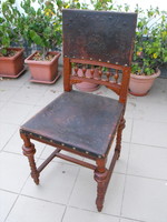 Antik szék, ónémet, réz szegecsekkel, használható