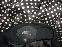 Black and white polka dot silk, 100% silk miniskirt