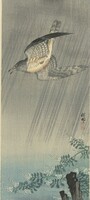 Ohara Koson - Kakukk a viharban - vakrámás vászon reprint