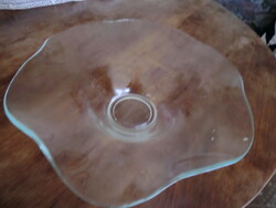 Glass bowl with wavy edge 30 cm in diameter glass