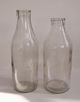 Régi tejes üvegek 1literes 2db együtt