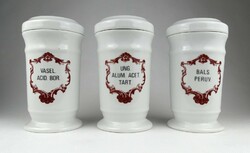 1I503 Régi Drasche porcelán gyógyszertári edény patika tégely 3 darab