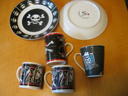 Monster high madrid, pos, pirate mug, pieces of death-head plates