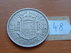 ANGOL ANGLIA 1/2 HALF CROWN KORONA 1958 Queen Elizabeth II 75% réz, 25% nikkel 48.
