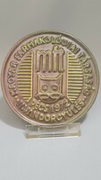 Zsolnay eozin mázas plakett " MAGYAR FARMAKOLÓGIAI TÁRSASÁG-II.VÁNDORGYŰLÉS-PÉCS 1972"