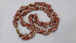 Vintage tiny necklace with twisted glass beads