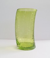 Zöld üveg pohár vagy váza 14cm